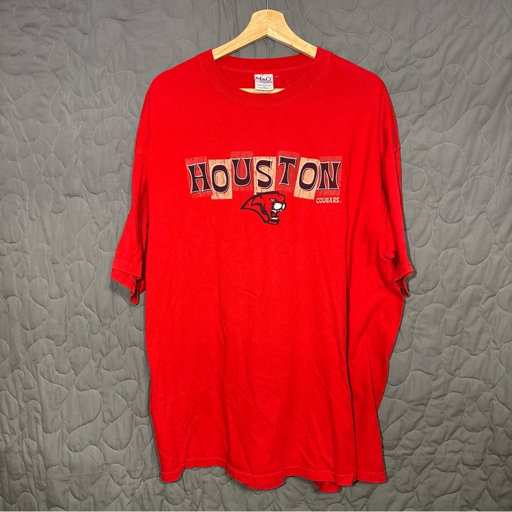 Houston Cougars Red Tee Heavyweight